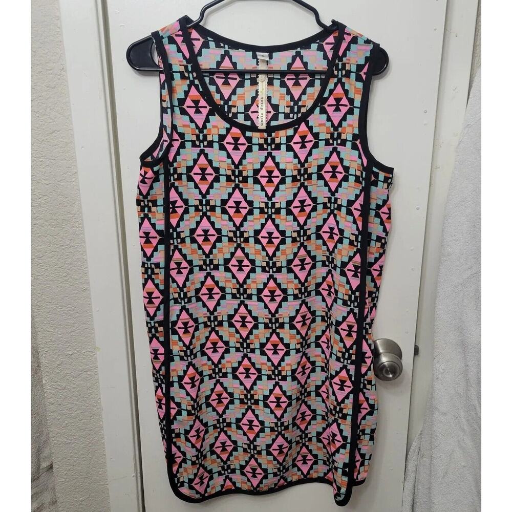 Uncle Frank Dress Womens Small Geometric Pattern Retro Mod Sleeveless Shift